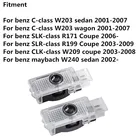 Светодиодный светильник для двери автомобиля, лазерный проектор с логотипом, лампа для Mercedes C CLK SLK Class W203 W208 W209 R171 W240, приветственный светильник