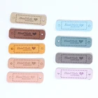 Кожаные этикетки ручной работы для одежды сделай сам, аксессуары для рукоделия, кожаные этикетки для одежды ручной работы, этикетки для вязания, 20 шт.