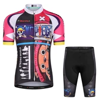 malciklo boys and girls short sleeve cycling shirts with shorts childrens summer lycra robotic cycling suits anti uv and quick