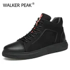Ботинки Walkerpeak мужские из натуральной кожи, теплые зимние полусапоги, модная повседневная обувь из воловьей кожи, Walkerpeak, большие размеры 36-47