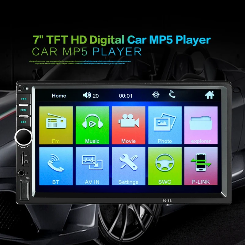 Топ 7018B автомобильный Av 7 дюймов Hd сенсорный экран автомобильный Bluetooth Mp5 плеер автомобильная карта Bluetooth Handsfree