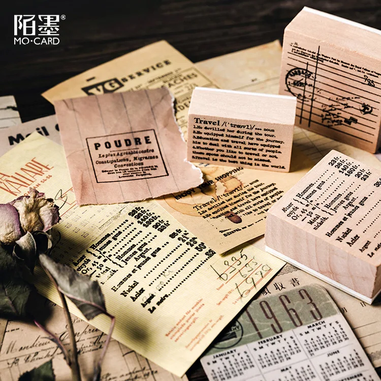 Новые винтажные деревянные и резиновые штампы для девочек марки Bullet Journal