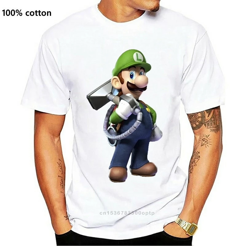 

New Men's Luigis Mansion T-shirt Black Tee
