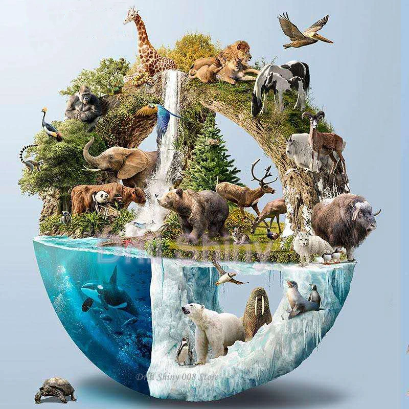 Алмазная живопись 5D &quotсделай сам&quot коллекция &quotСлон&quot &quotбелый медведь&quot