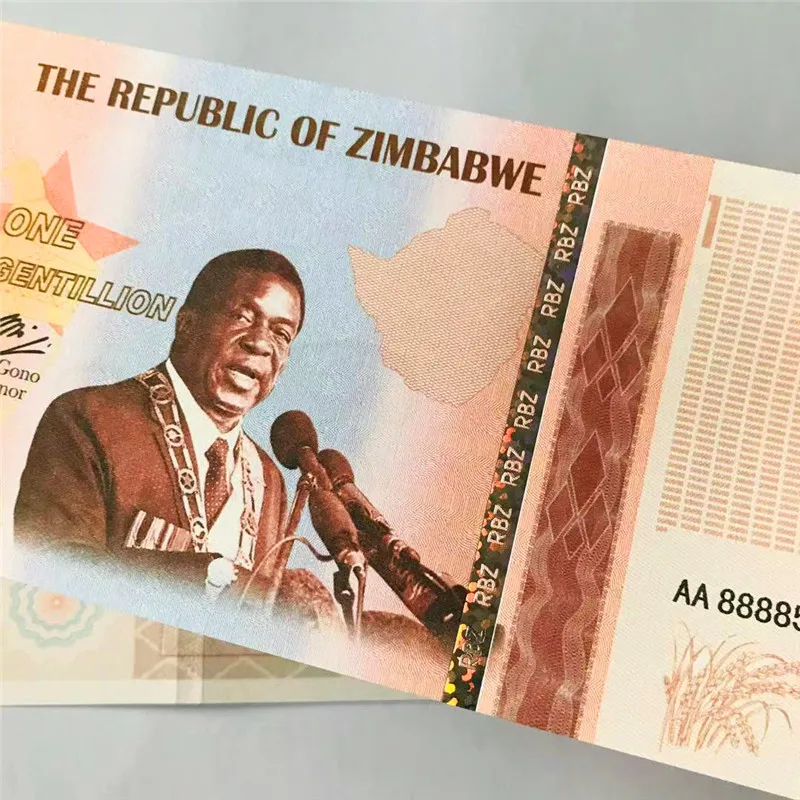 Копия банкнот Зимбабве одна септингентальона банкноты 10 ^ 2103 невалютные