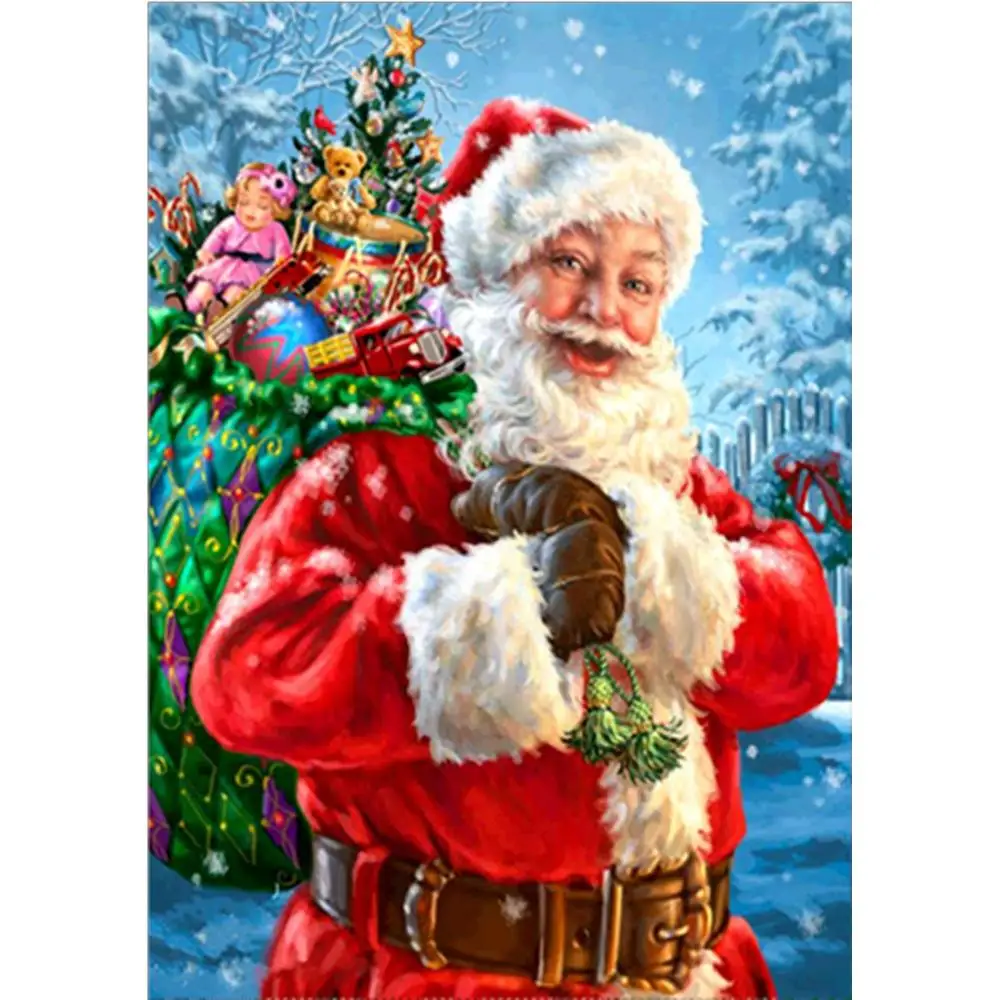 

Stocks Christmas man Santa Claus Diamond painting Kits DIY Diamond Embroidery cross Stitch tools Rhinestone Mosaic