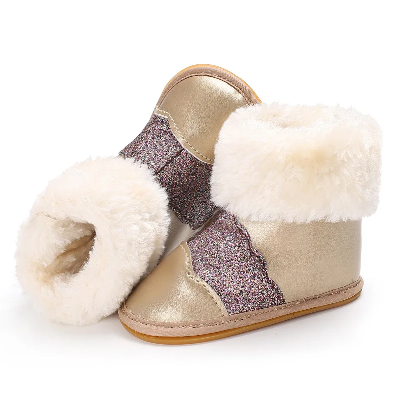 Теплые ботинки на резиновой подошве для новорожденных девочек 0 18 месяцев|Сапоги|