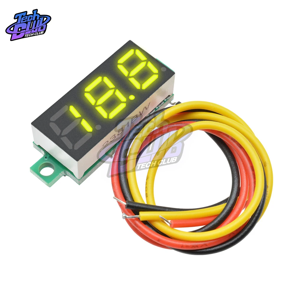 Мини измеритель напряжения 0 28 дюйма 3 провода вольтметр постоянный ток 100 в