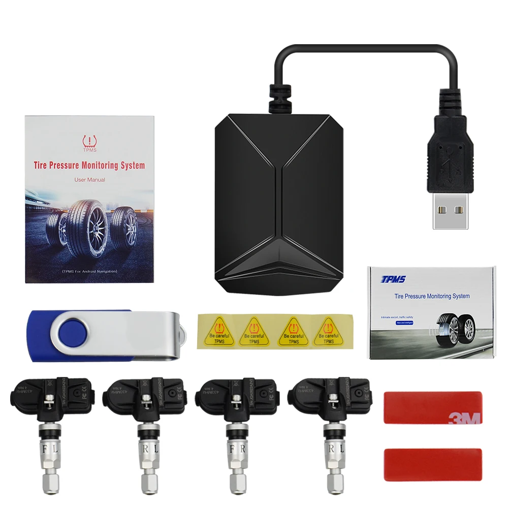 Автомобильная универсальная система контроля давления в шинах TPMS с ЖК дисплеем и