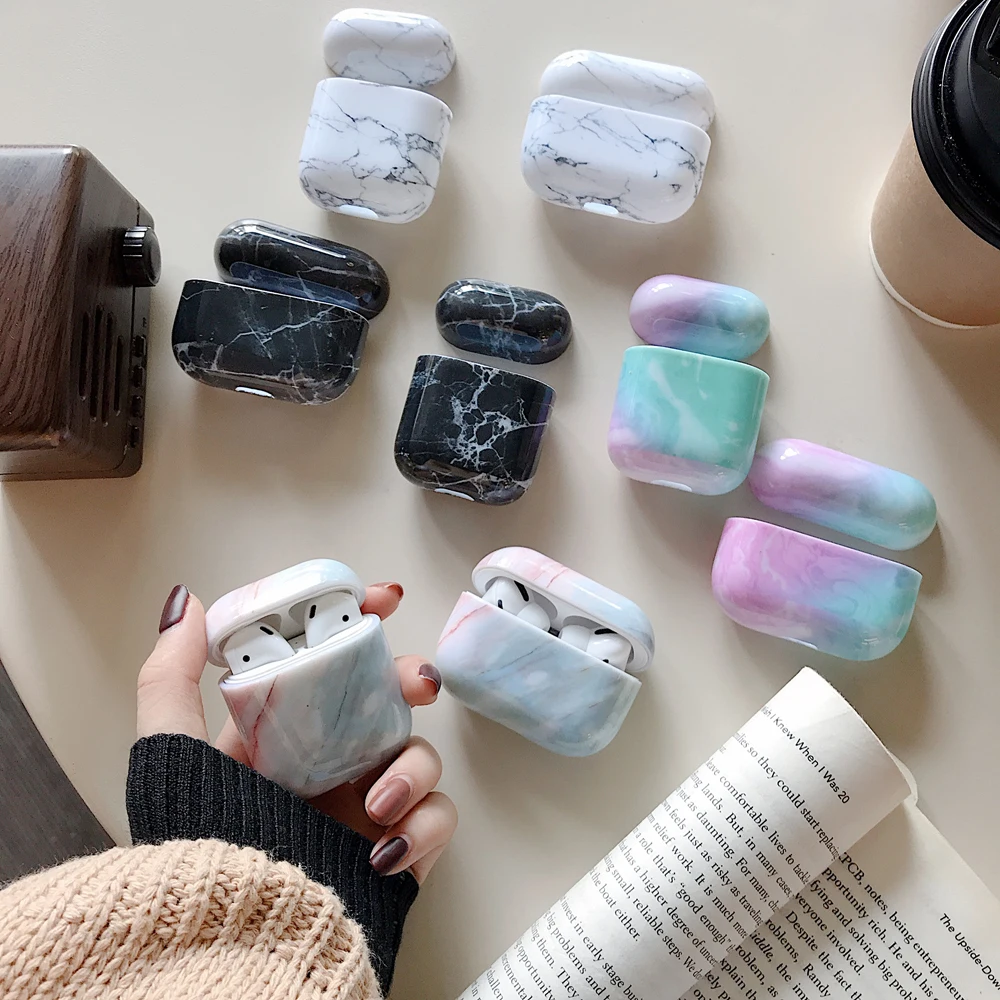 

Marble Pattern Earphone Cases For Apple Airpods 2 1 Pro Case Cover Charging Box Shell For Air Pods AirPod 3 2 1 Protective Cover