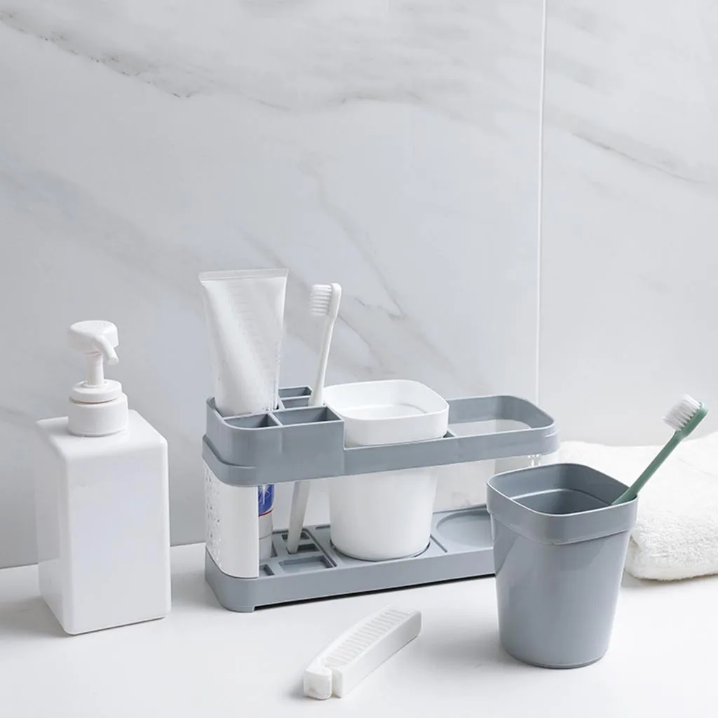 Toothbrush Holder For Bathroom Storage Organizer Small Counter Stand Accessories Compartments Drainage Organization | Дом и сад