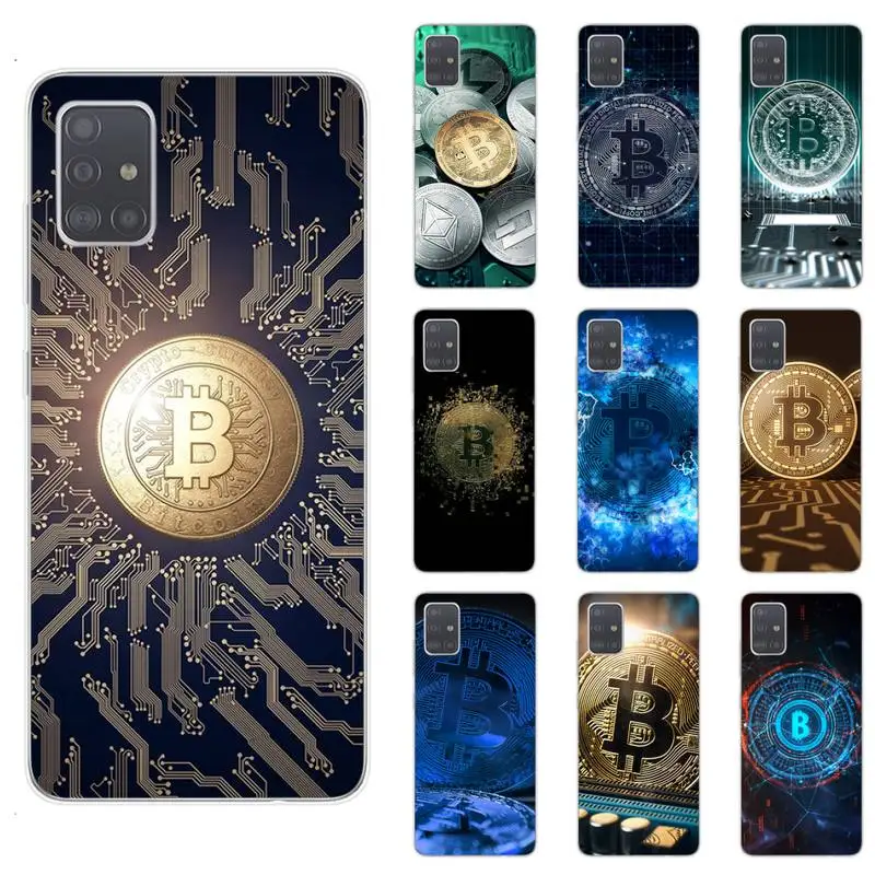 

Bitcoin money Phone Case For Samsung S4 S5 S6 S7 Edge S8 S9 S10 Plus S20 Lite Fe Note20 Ultra A71 A21S Transparent Cover Coque