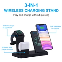 three in one wireless charger for iphone samsung mobile phone watch headset vertical wireless charger