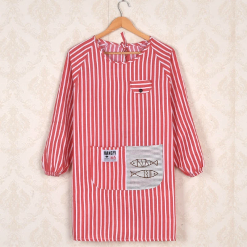 Cotton Long-sleeved Apron Korean Fashion Adult Kitchen Dust-proof Oil-proof Anti-fouling Housework Cooking | Дом и сад