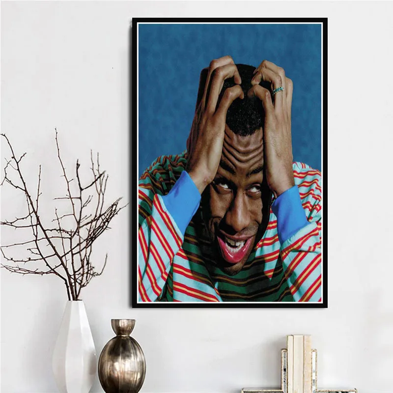Холст Плакаты с живописью и принтом в стиле «хип-хоп» реперская музыка Tyler The Creator Wall Art абстрактные картины декорации Декор для дома образы - Цвет: Light Grey