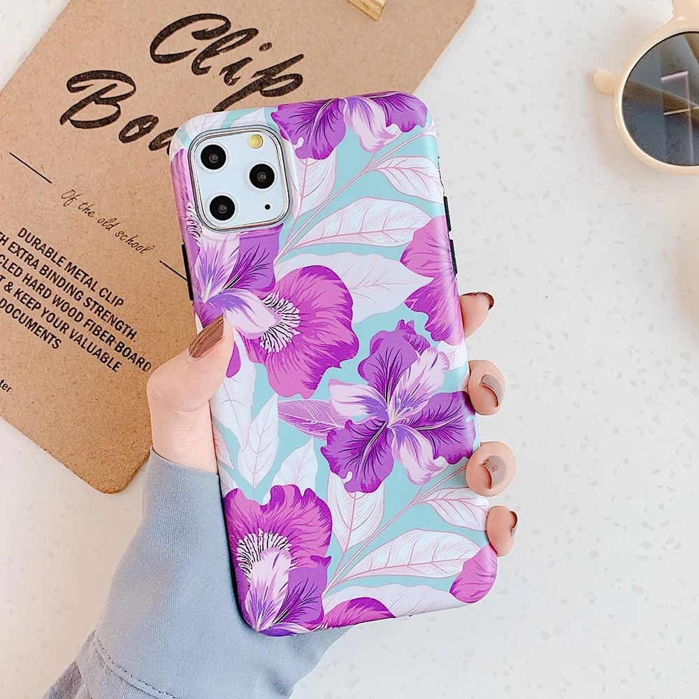 b LOVECOM чехол для телефона для iPhone 11 Pro Max XR XS Max X 8 7 6 6S Plus Ретро цветок и листья мягкий IMD Телефон задняя крышка чехол s Coque - Цвет: b
