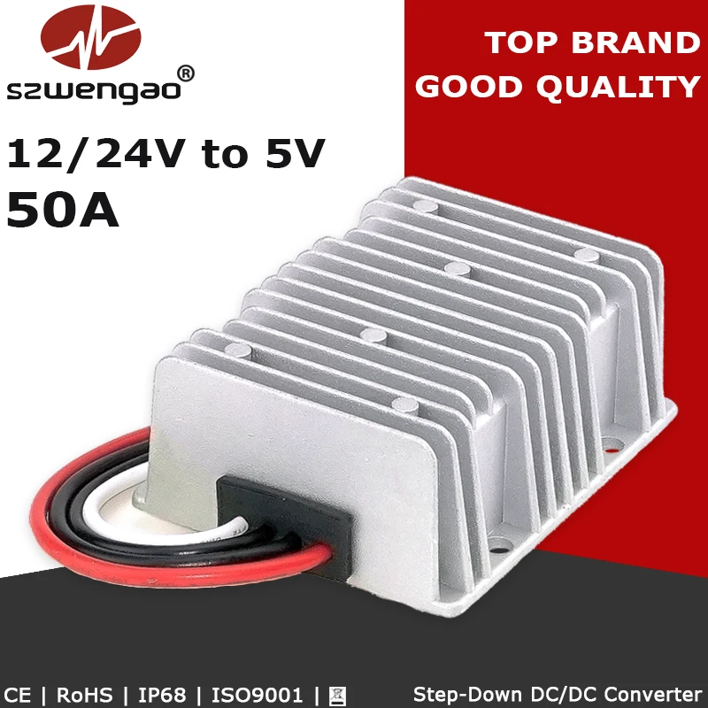 Szwengao12V до 5V 24V 40A 50A Шаг вниз напряжение постоянного тока преобразователь 10-гитара