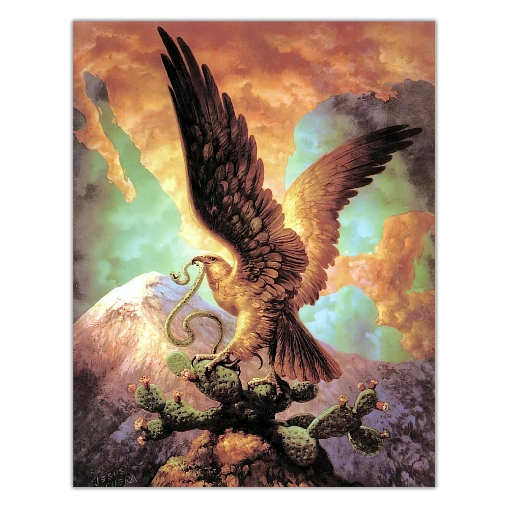 Citon Jesus Helguera《Eagle and snake》Canvas Oil Painting World Famous Artwork Poster Picture Wall Decor Modern Home Decoration | Дом и сад