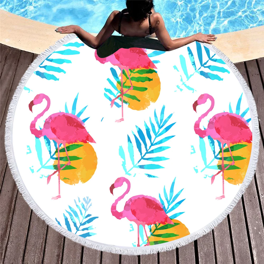 

Free shipping Gift Large Swim beach towel Blanket Tropical Plant Palm Pineapple Seashell Conch Flamingo Zigzags Striped Print