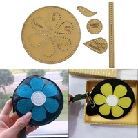 diy handmade leather goods round coin purse bag design drawing kraft paper mold template leather handmade gift making