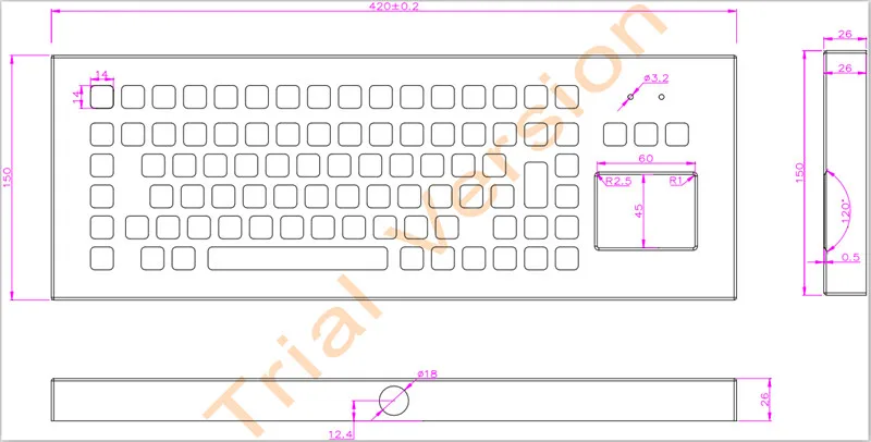 89 клавиш Проводная USB PS2 промышленная металлическая настольная клавиатура из