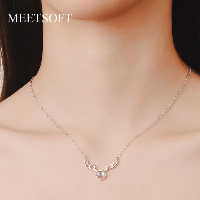 MEETSOFT посеребренное ожерелье с подвеской Минималистичная цепочка для ключиц