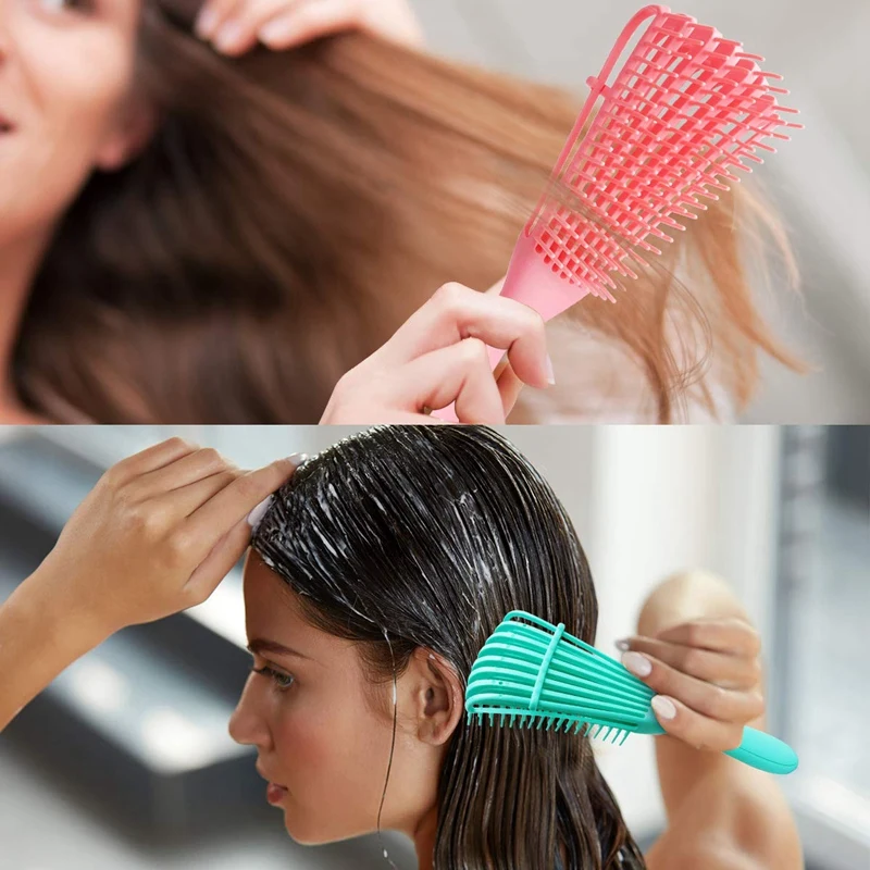 

4Pcs Paddle Hair Brush Detangling Brush and Hair Comb Set Great on Wet Dry Hair Long Thick Thin Curly Natural Hair