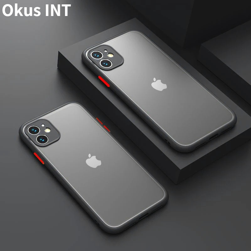

Luxury Silicone Shockproof Matte Phone Case For iPhone 13 12 11 Pro Max Mini X XS XR 7 8 Plus SE 2 2020 Transparent Thin Cover