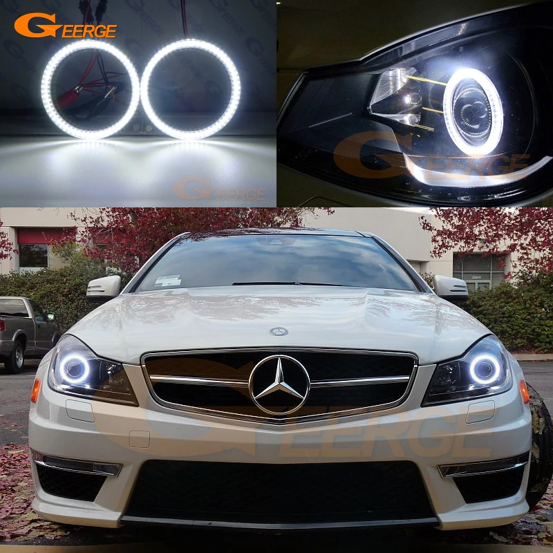 

For MERCEDES BENZ C Class C204 S204 W204 facelift 2011-2014 Xenon headlight Excellent Ultra bright smd led Angel Eyes Day Light