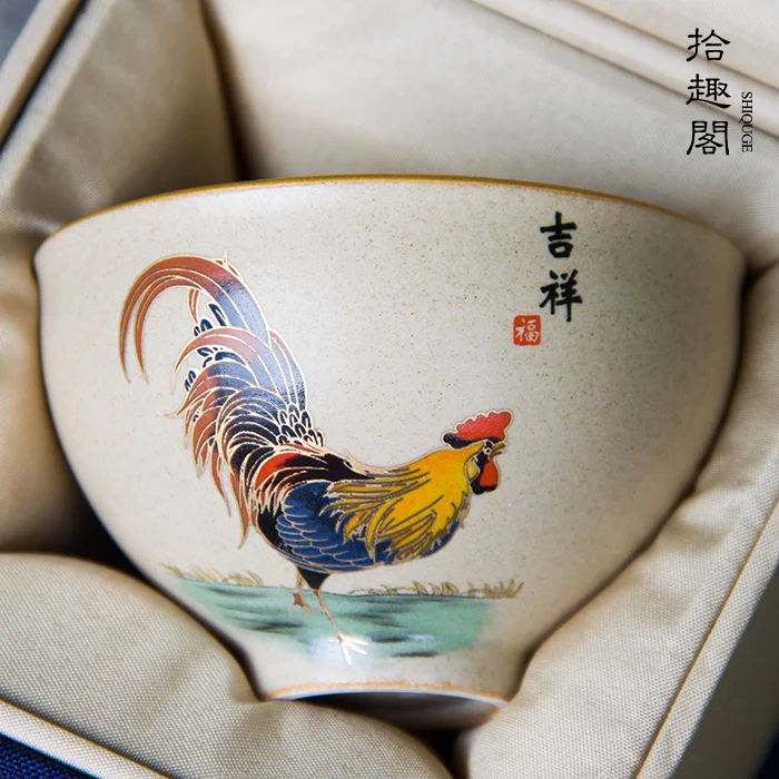 

★ceramic cock tea cup big cup individual cup household tea cup Master Cup coarse pottery Kung Fu tea set single cup