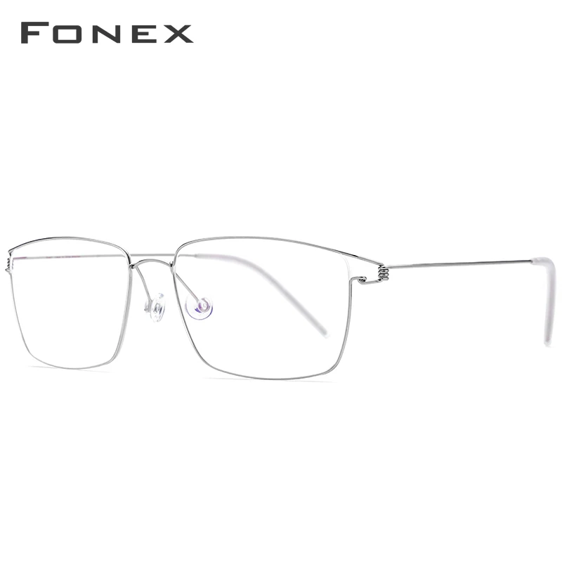 FONEX оптические очки по рецепту из титанового сплава, новинка, женские очки для близорукости, оправа для мужчин, ультралегкие очки без винтов 98624 - Цвет оправы: Серебристый