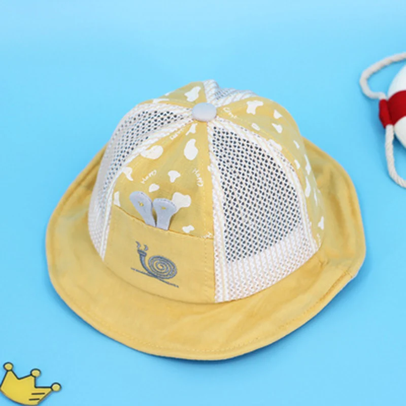 

Dustproof Anti-splash Baby Hat with Protective Clear Face Shield Cartoon UV Protection Sunproof Bucket Hat Cap -OPK