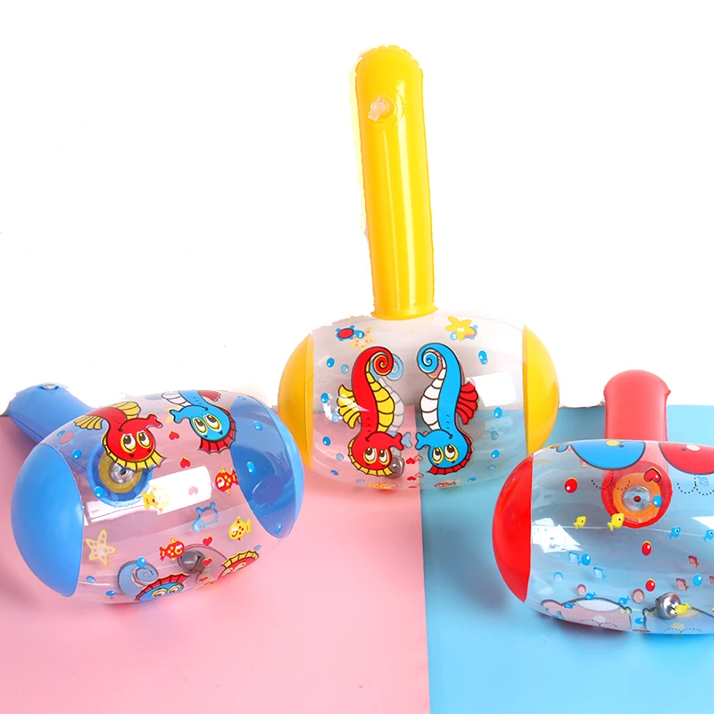 Martillo inflable de aire de dibujos animados para ni&ntilde;os, juguete para hacer ruido, con campana de Color aleatorio, al por mayor-2