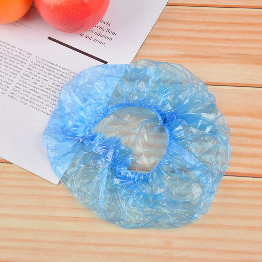 

100pcs Shower Caps Waterproof Disposable Hat Clear Blue Pink Yellow Elastic Bathing Cap Spa Hair Salon Hotel Makeup Protect Tool