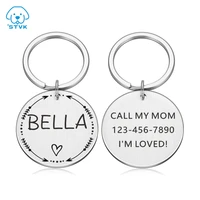 pet dog tag puppy cat kitten dogs round collar accessories dog name message tag customized stainless steel id tag personalized