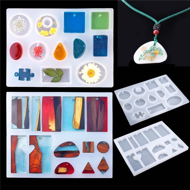 

Handmade Crystal Glue Mold Set Fashion DIY Crystal Epoxy Tool Jewelry Casting Resin Crafts Molds Tools Set