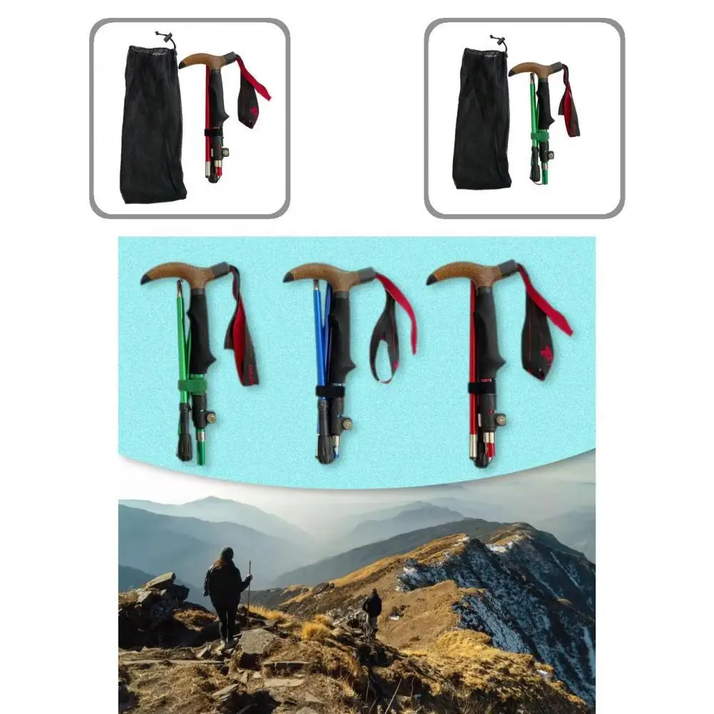

Reliable Practical Four-section Telescopic Trekking Poles Accessory Mountain Tech Poles Anti Slip for Climbing