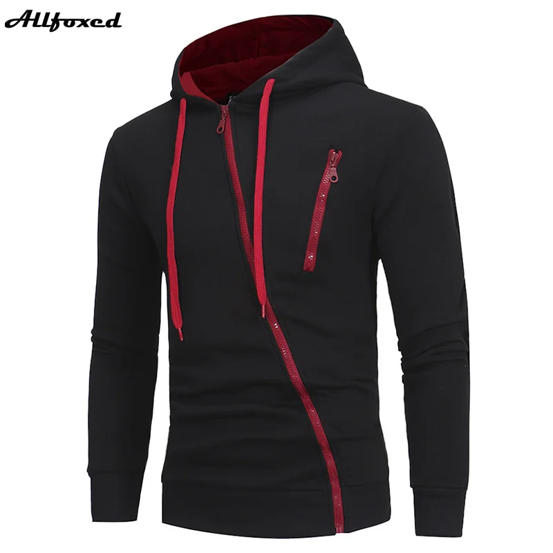 

2021 Spring and Autumn Casual Solid Color Hoodie Men's Oblique Zipper Hoodie Men's Fashion Sports Jacket Comfortable Daily Coat