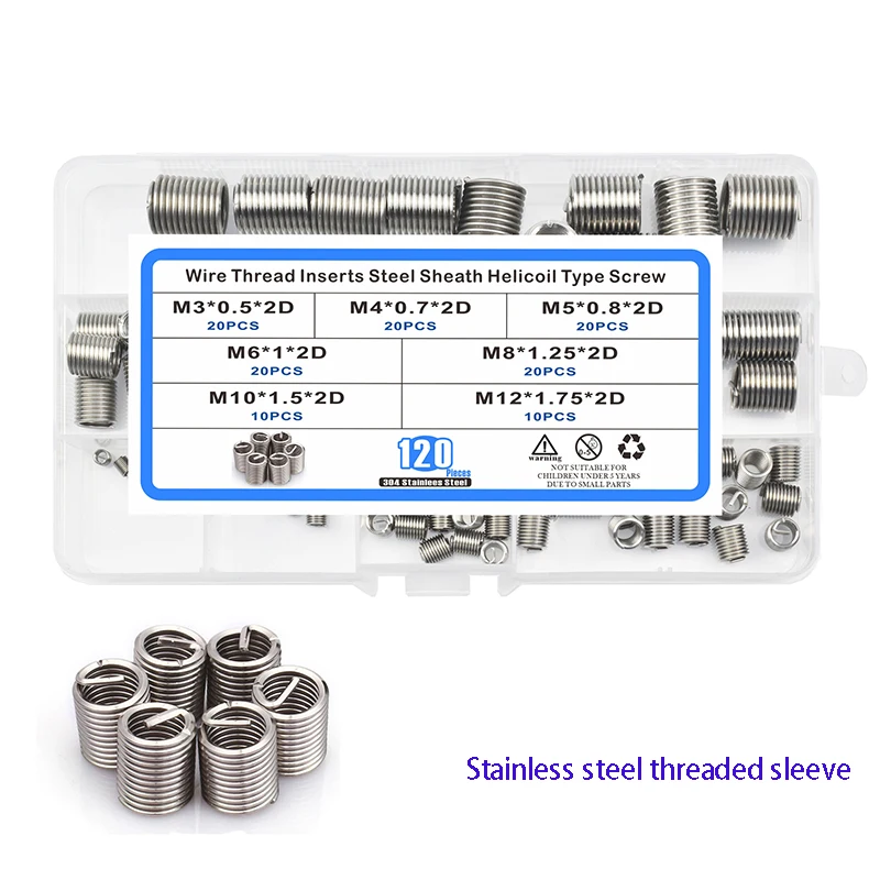 

120pcs 304 stainless steel wire braces Thread sheath Thread protection thread braces