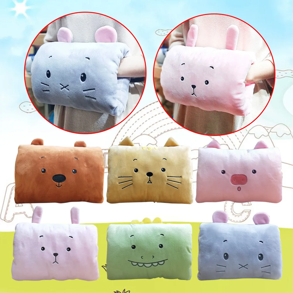 

Детские и взрослые милые мягкие Мультяшные животные зимние теплые искусственные мягкие плюшевые куклы обогреватель для рук детская подушк...