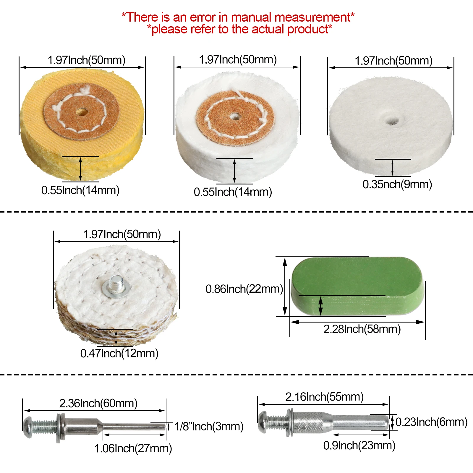 Шлифовальная головка из ватной ткани 2 дюйма 50 мм 3/6 | Инструменты