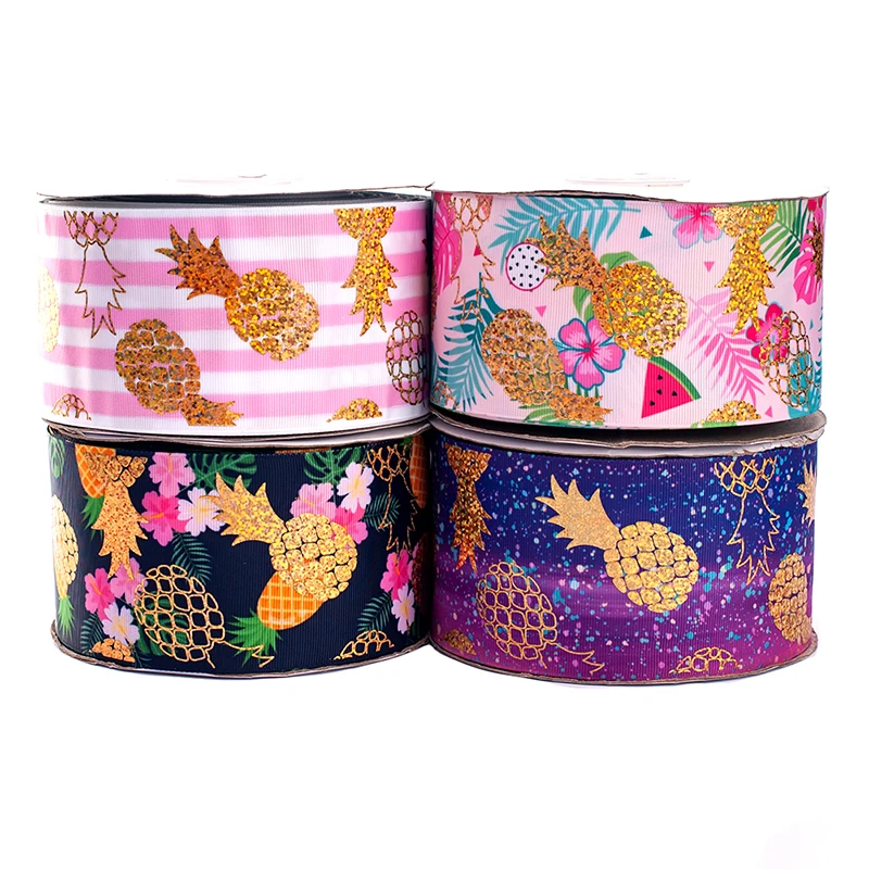 Золотая фольга для фруктов клубники ананаса арбуза 2 ярда 75 мм корсажная лента с