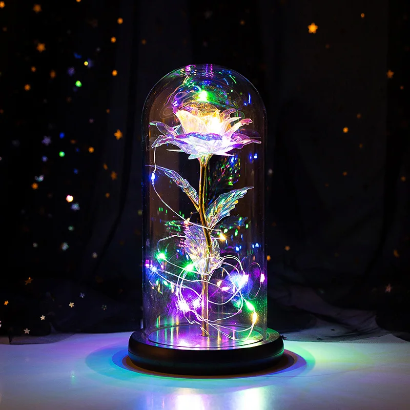 

LED Rose Lamp Bottle Desk Light Flower Night Lamp Romantic Valentine's Day Birthday Gift Decoration Beast Battery Powered