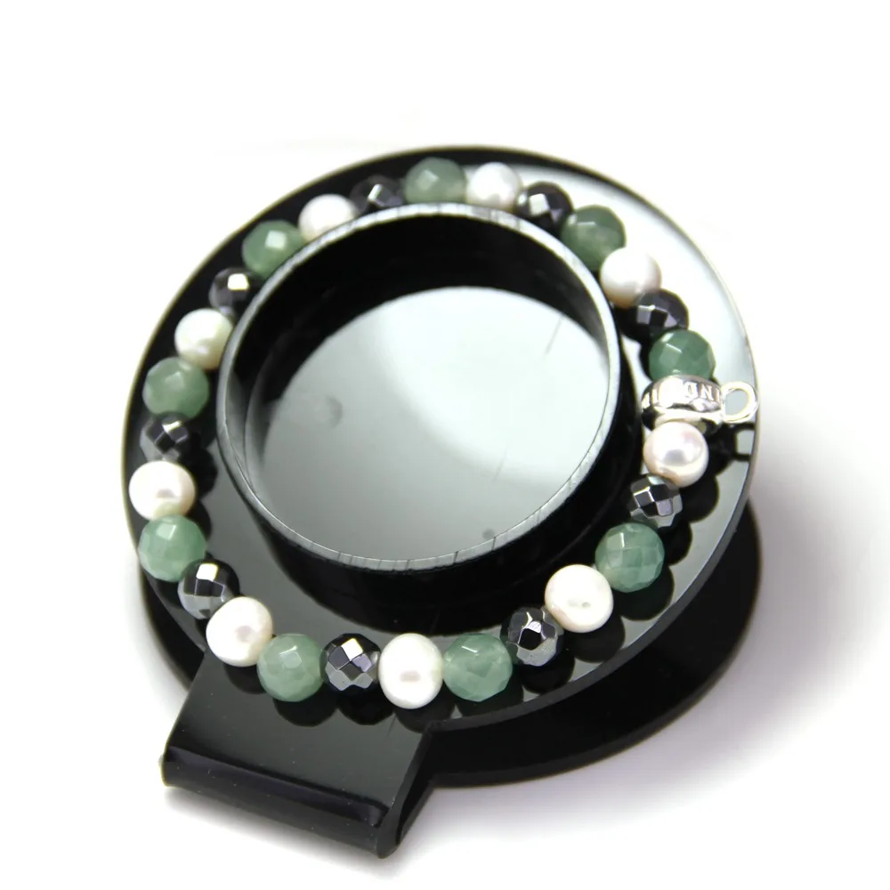 HEMISTON Thomas Green Chalcedony Браслет из жемчуга и бисера стерлингового серебра 925 пробы с