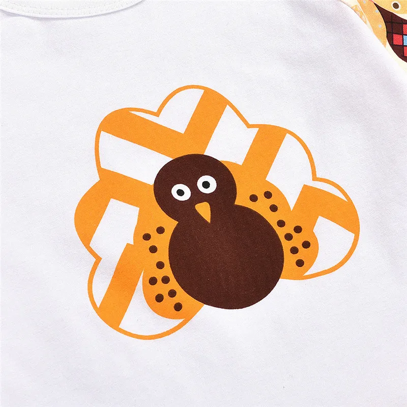 

Newborn Infant Baby Girl Clothes Thanksgiving Print Long Sleeve T Shirt Tops Dot Pants Headband Baby Outfit Clothes 3Pcs Autumn