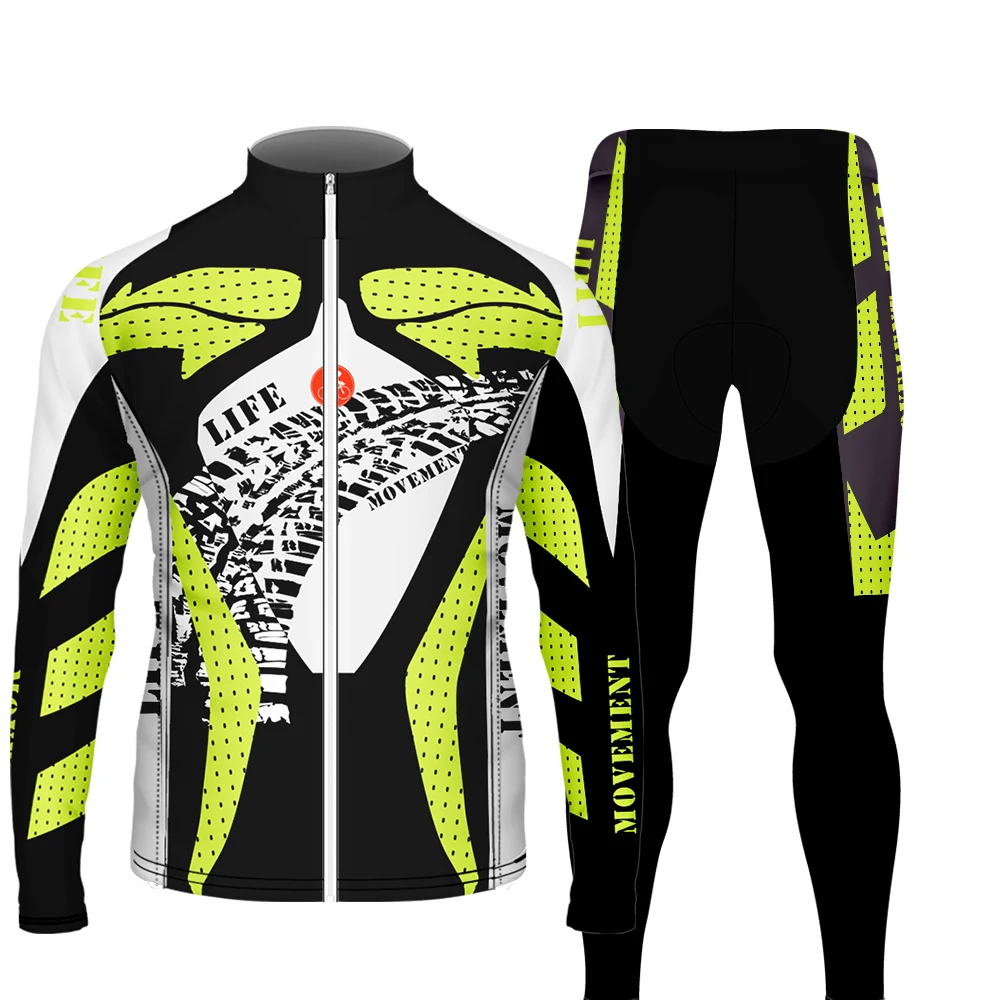 2020 Мужская мода Велоспорт Джерси Набор сухой Тонкий с длинным рукавом велосипед