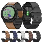 Ремешок для часов Garmin Fenix 6X Pro 5X Plus 3 HR, быстросъемный ремешок из натуральной кожи и силиконовый ремешок для часов, сменный Браслет