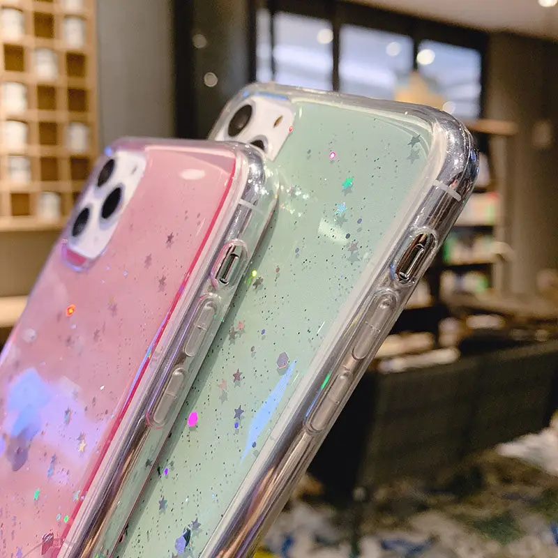 Блестящий чехол с блестками для Xiaomi Redmi Note 7 5 6 8 Pro Mi8 Mi9 A2 Lite 6X SE 9T 8A Прозрачный