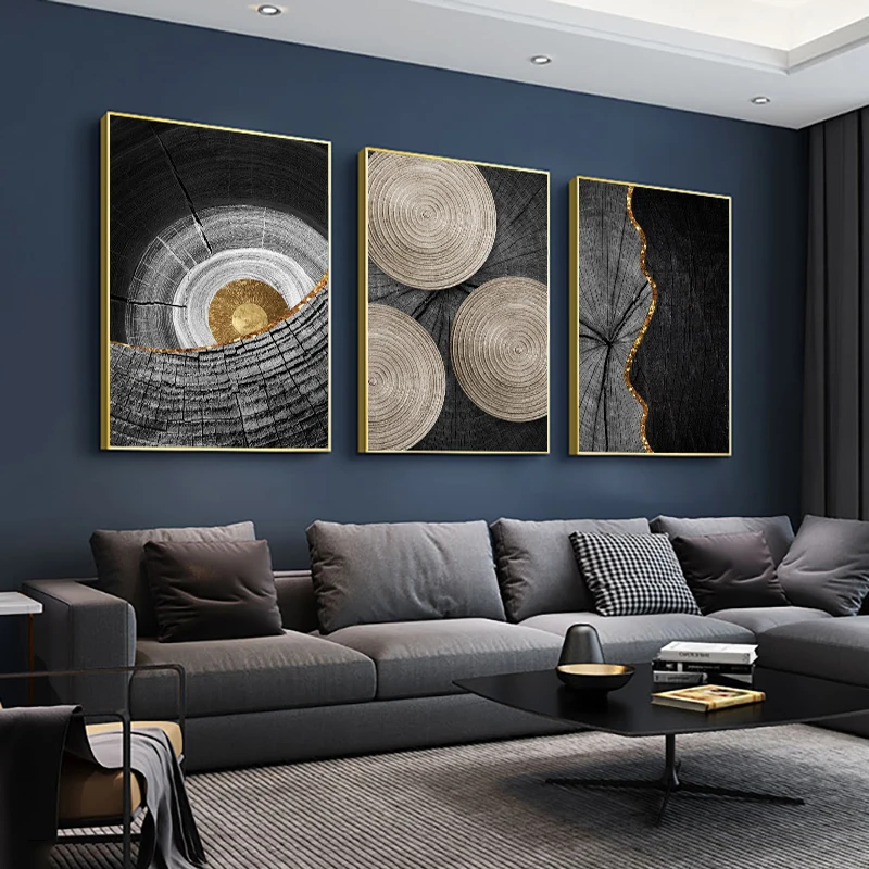 

Abstract Golden Black Wood Texture Canvas Painting Nordic Posters and Prints Modern Wall Art Pictures for Living Room Home Decor