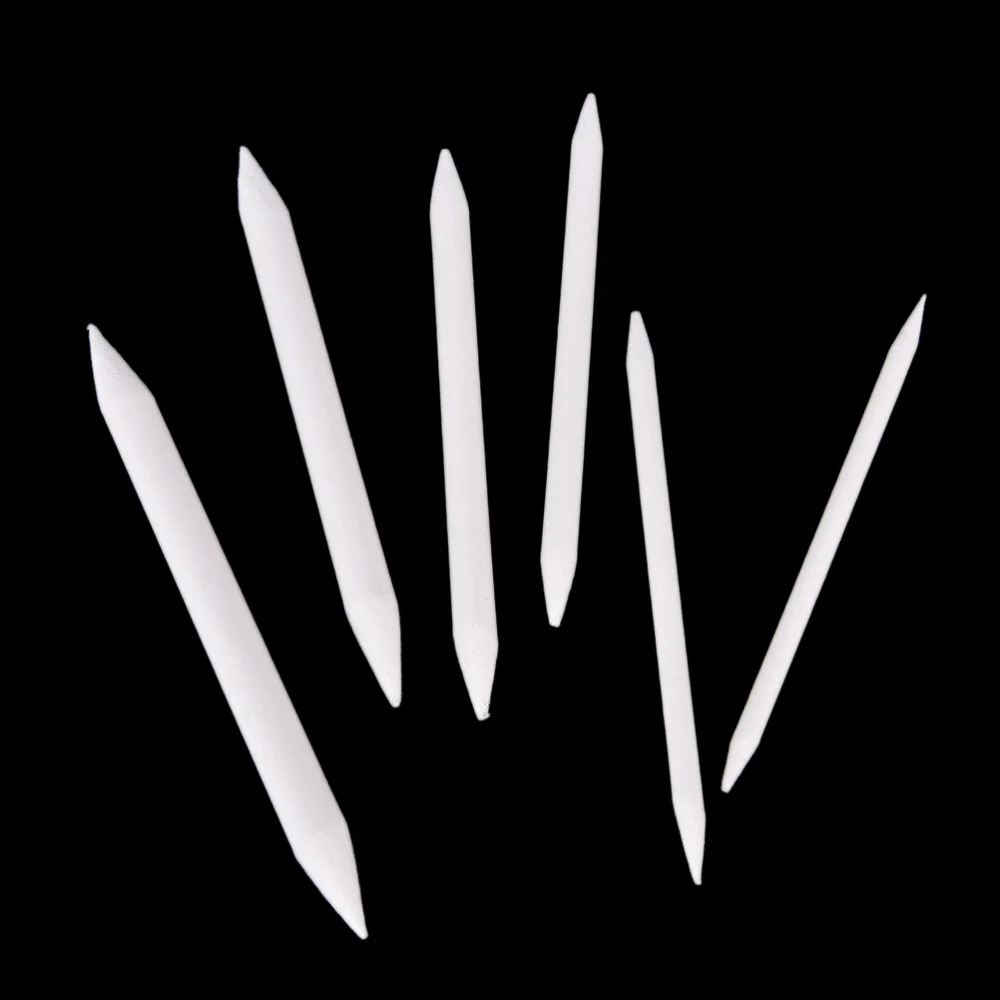 6 штук карандаша для угля блендер ворс бумаги скетч рисования белая ручка